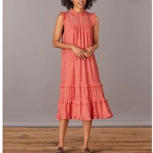 New Sundance Bright Beacon ruffle dress in persimmon color size Medium